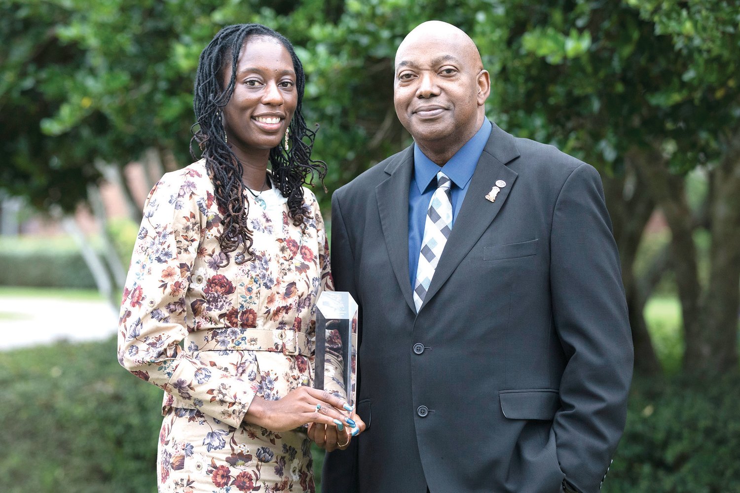 Sabby Hightower received the Leroy Collins award from AFC on.Thursday, Nov. 18, 2021, at the Massey Campus in Fort Pierce.